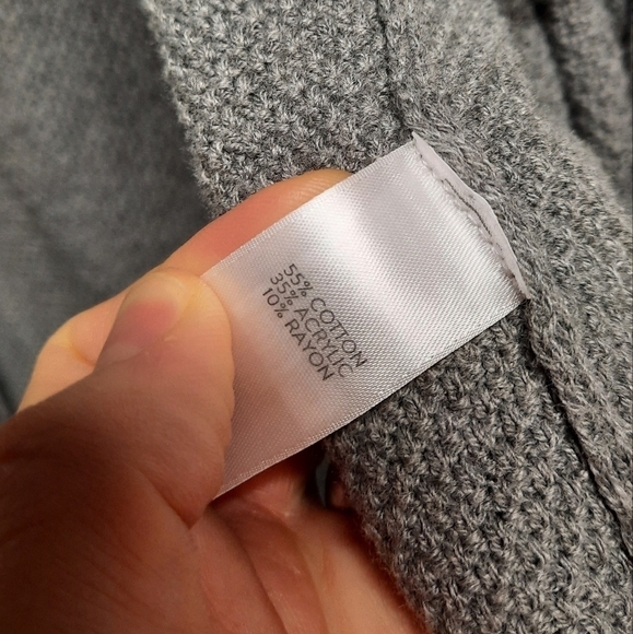 J. Jill Charcoal Open Cardigan with Fringe - Picture 3 of 5